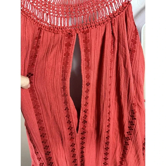 Free People Wondering Star Embroidered Crochet Side-Tie Short Mini Dress Size S - Picture 5 of 7